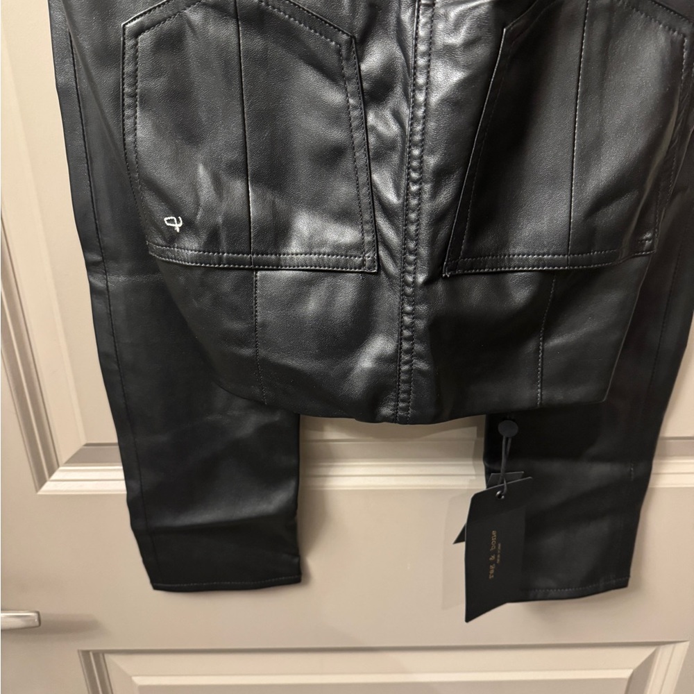 Rag & Bone Nina High Waist Pull On Faux Leather Skinny Pants, Black - Picture 8 of 11